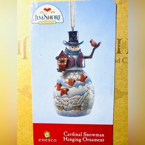 Jim Shore Cardinal Snowman Hanging Ornament 4025499FD Heartwood Creek new in box